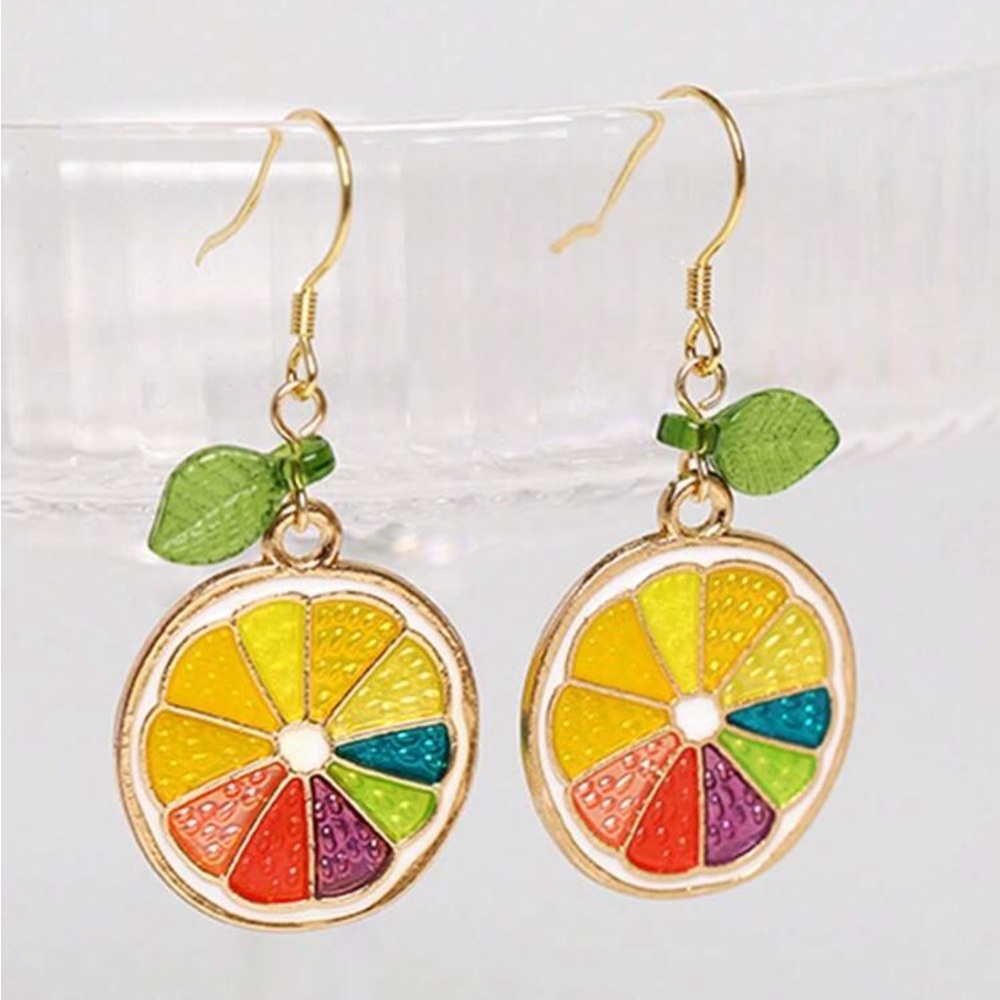 Colorful Citrus Slice Earrings